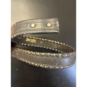 Justin Vintage Top Grain Cowhide Western Grey Silver Whipstitch Belt Mens 30 USA